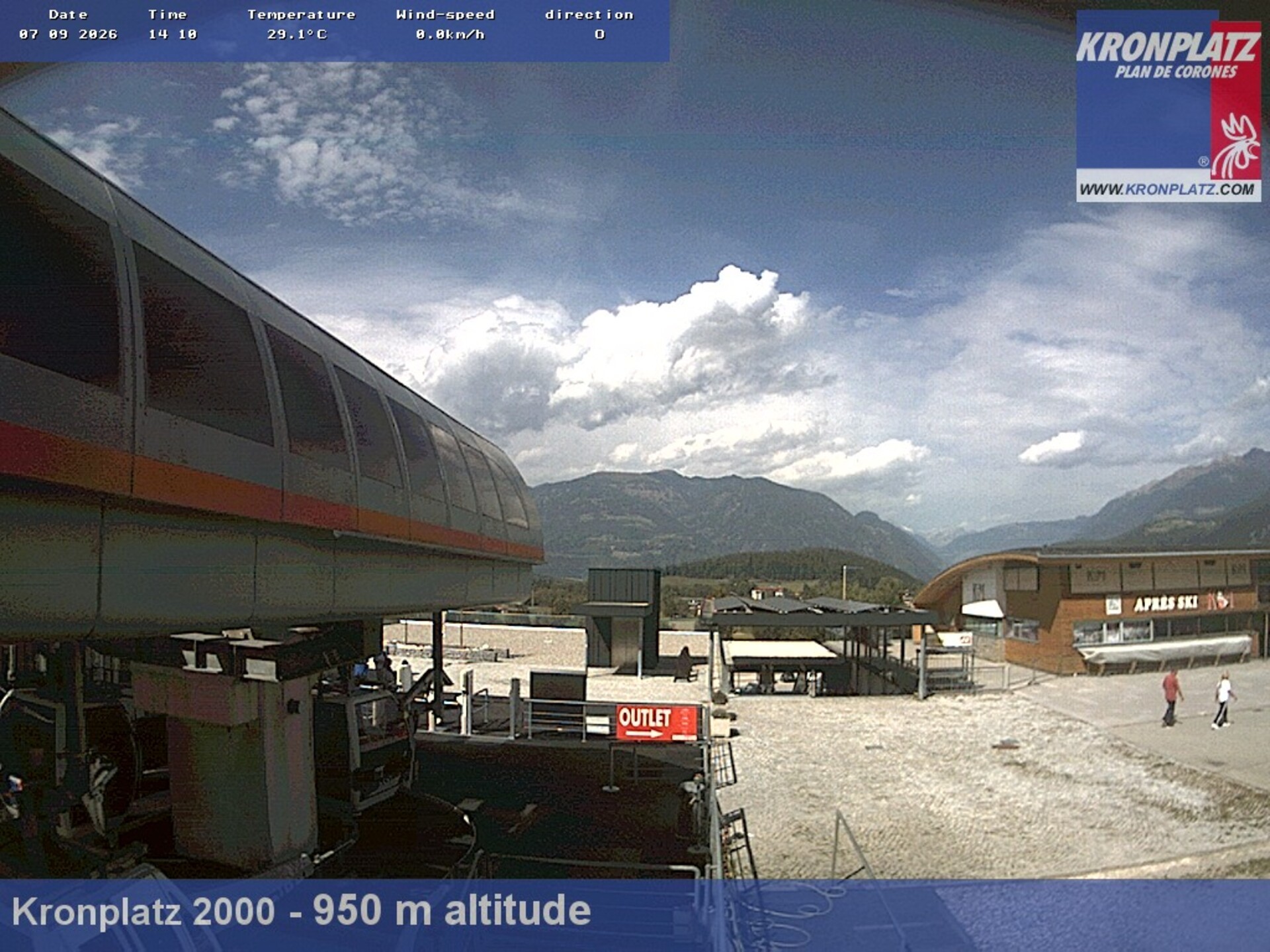 Archived image Webcam base station Kronplatz I and II, South Tyrol