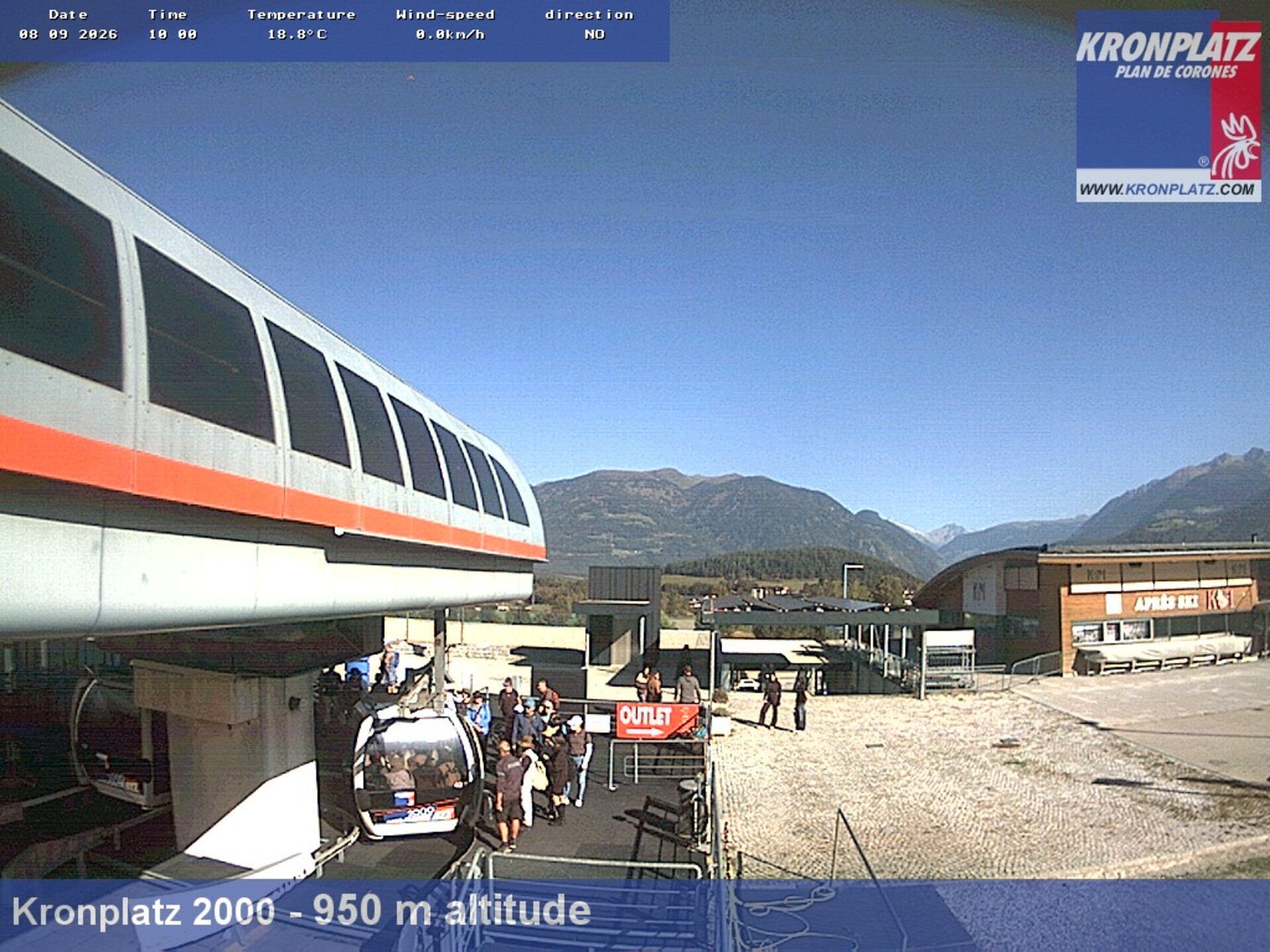Archiv Foto Webcam Talstation Kronplatz I und II, Südtirol