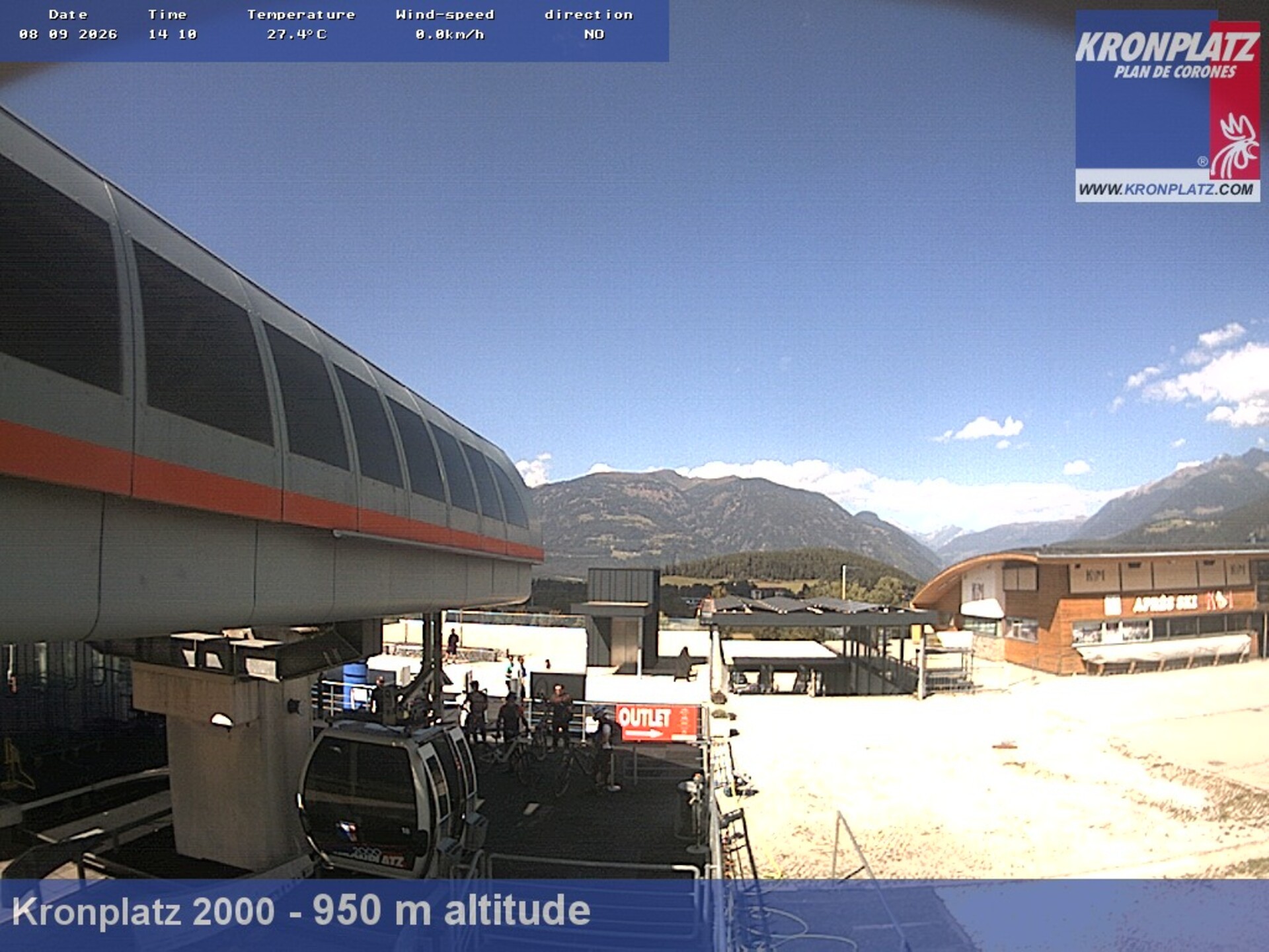 Archiv Foto Webcam Talstation Kronplatz I und II, Südtirol