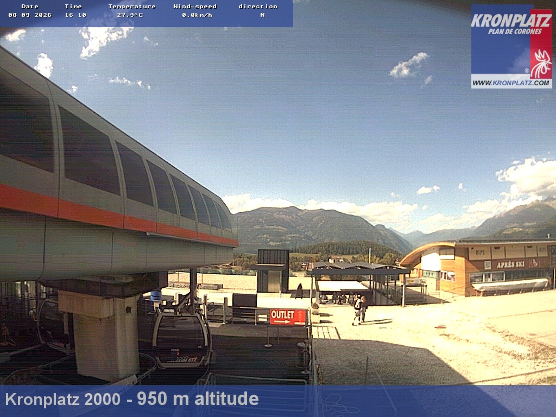 Archiv Foto Webcam Talstation Kronplatz I und II, Südtirol