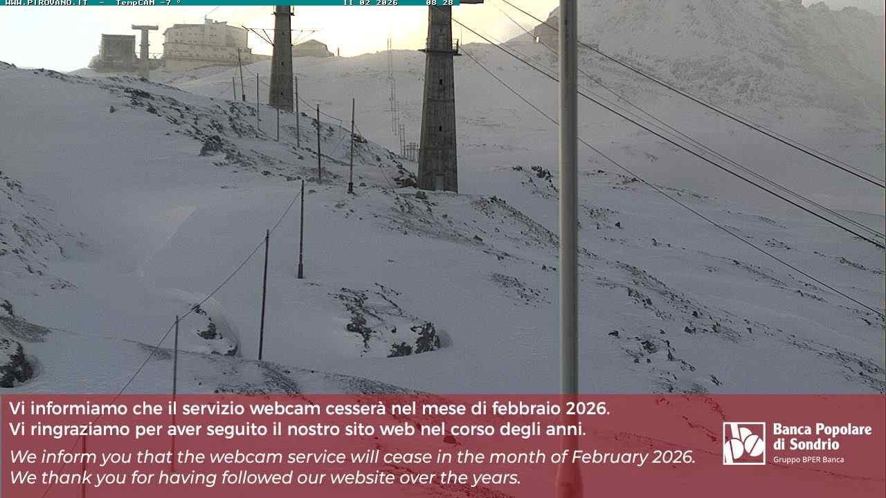 Archiv Foto Webcam Stilfser Joch: Blick auf die Gondel