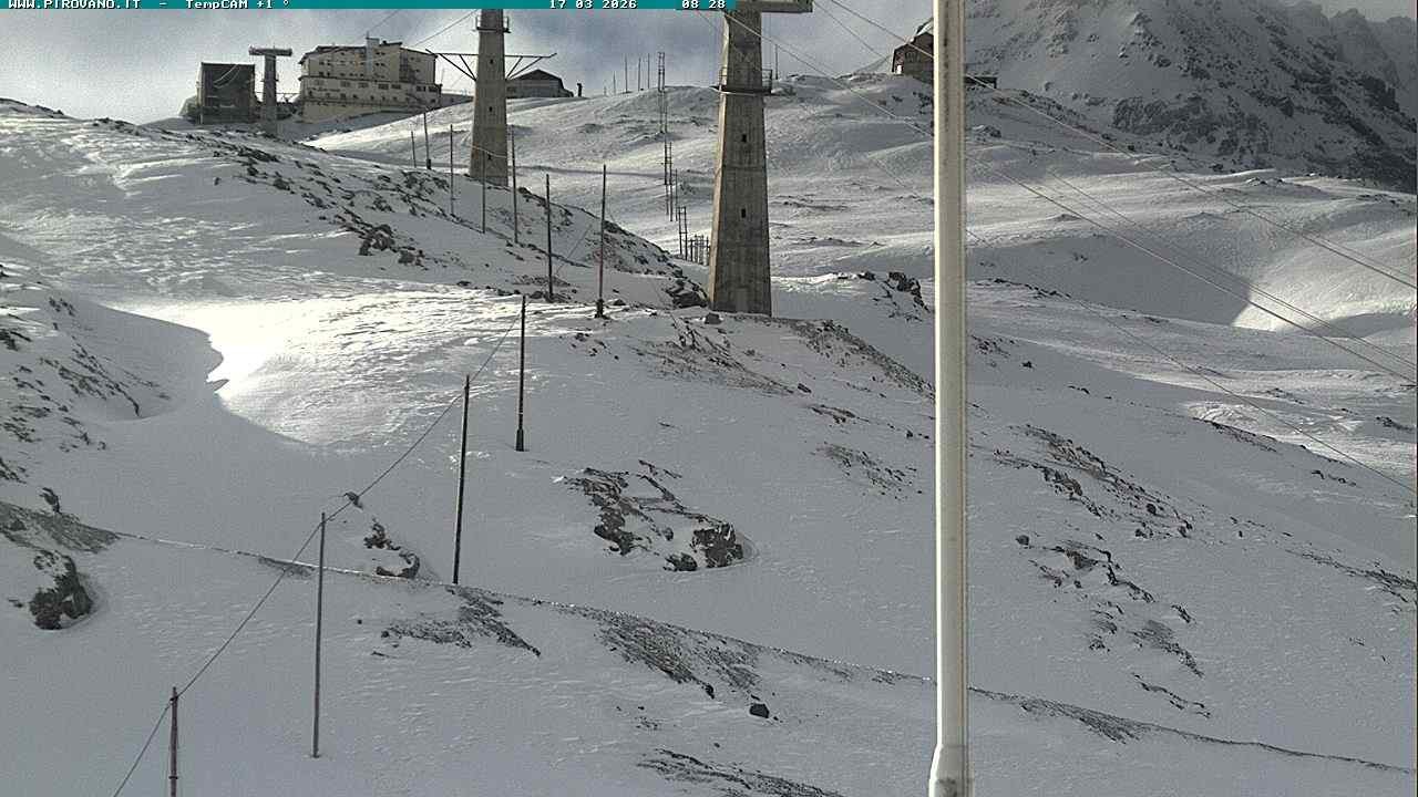 Archiv Foto Webcam Stilfser Joch: Blick auf die Gondel
