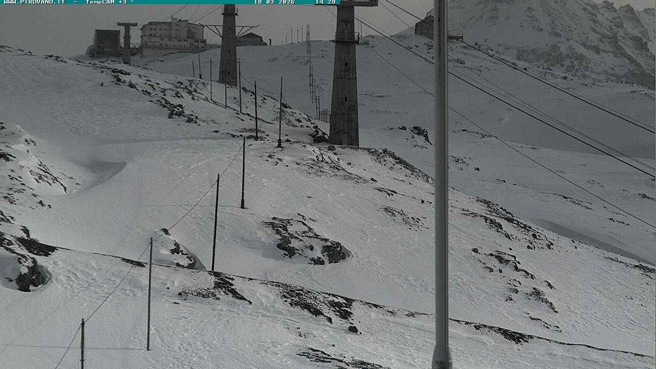 Archiv Foto Webcam Stilfser Joch: Blick auf die Gondel