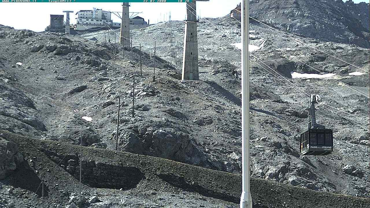 Archiv Foto Webcam Stilfser Joch: Blick auf die Gondel