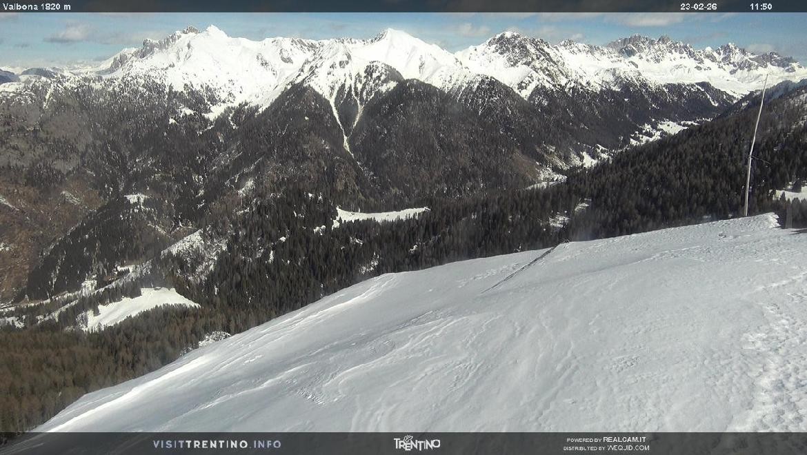 Archiv Foto Webcam Mittelstation Alpe di Lusia, Trentino