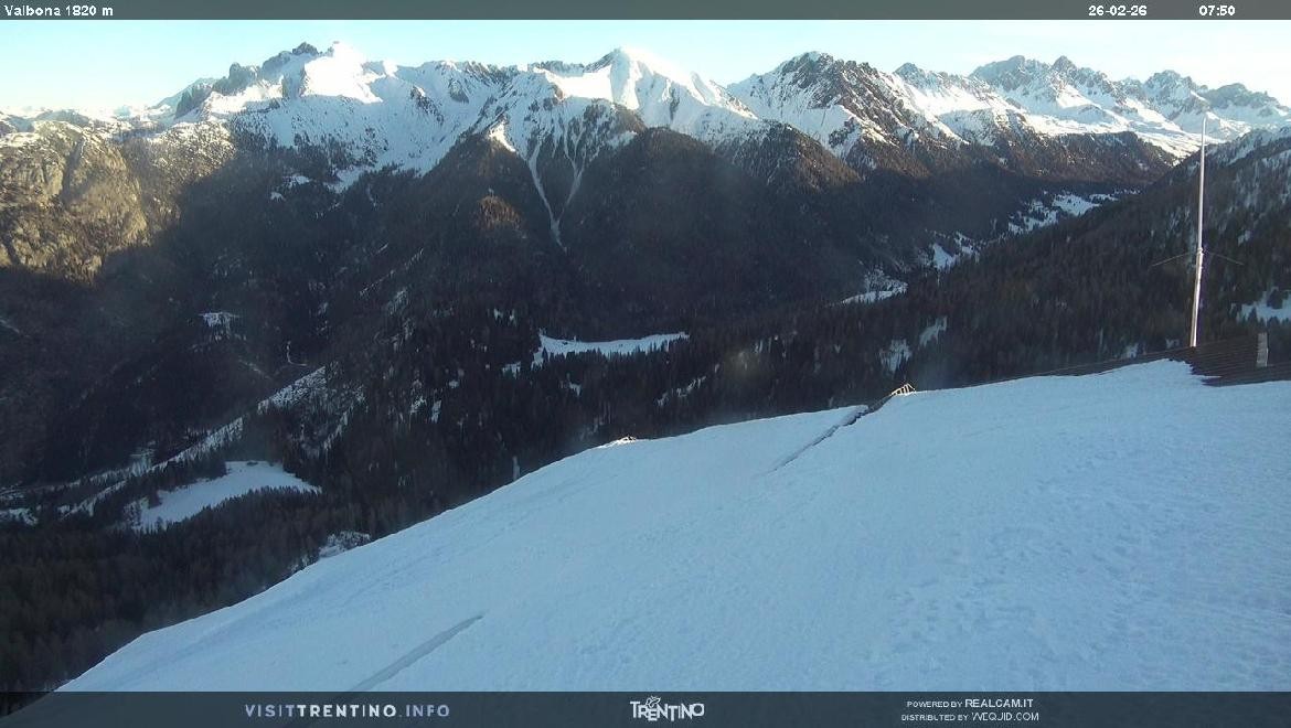 Archived image Webcam middle station alp Lusia, Trentino