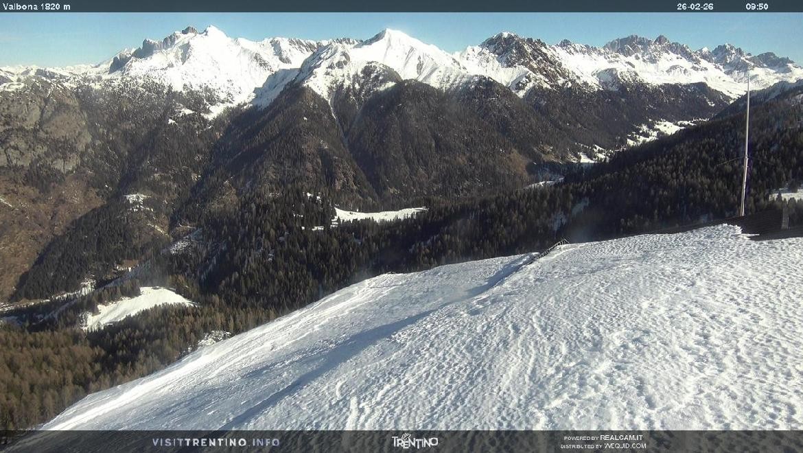 Archived image Webcam middle station alp Lusia, Trentino