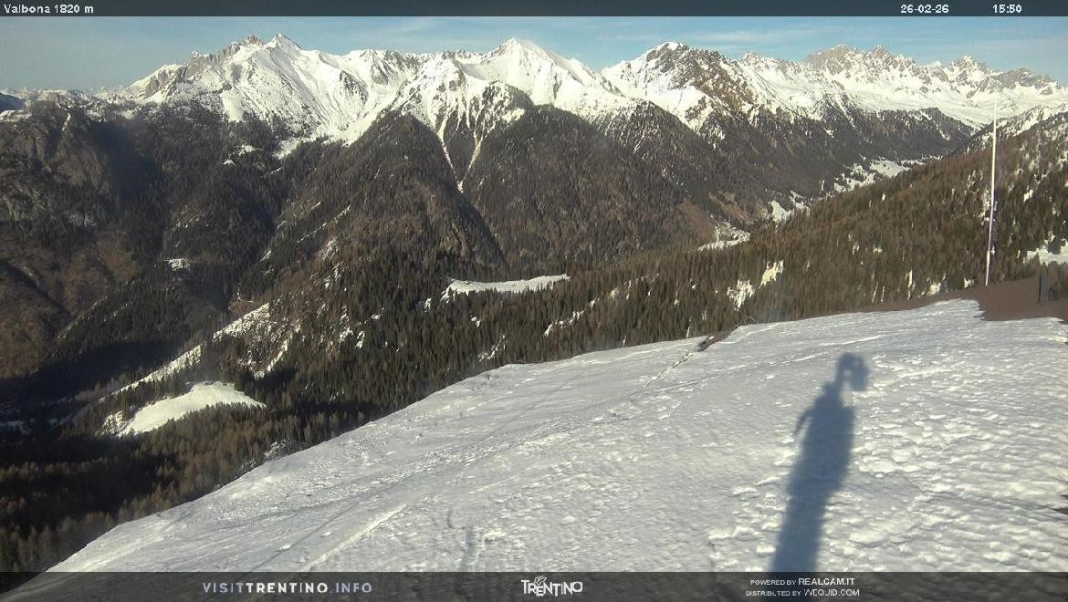 Archived image Webcam middle station alp Lusia, Trentino