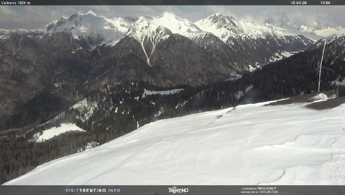 Archiv Foto Webcam Mittelstation Alpe di Lusia, Trentino