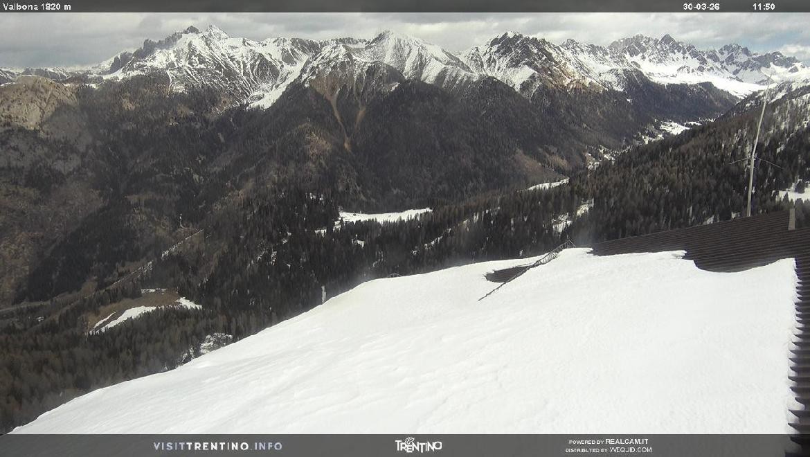 Archiv Foto Webcam Mittelstation Alpe di Lusia, Trentino