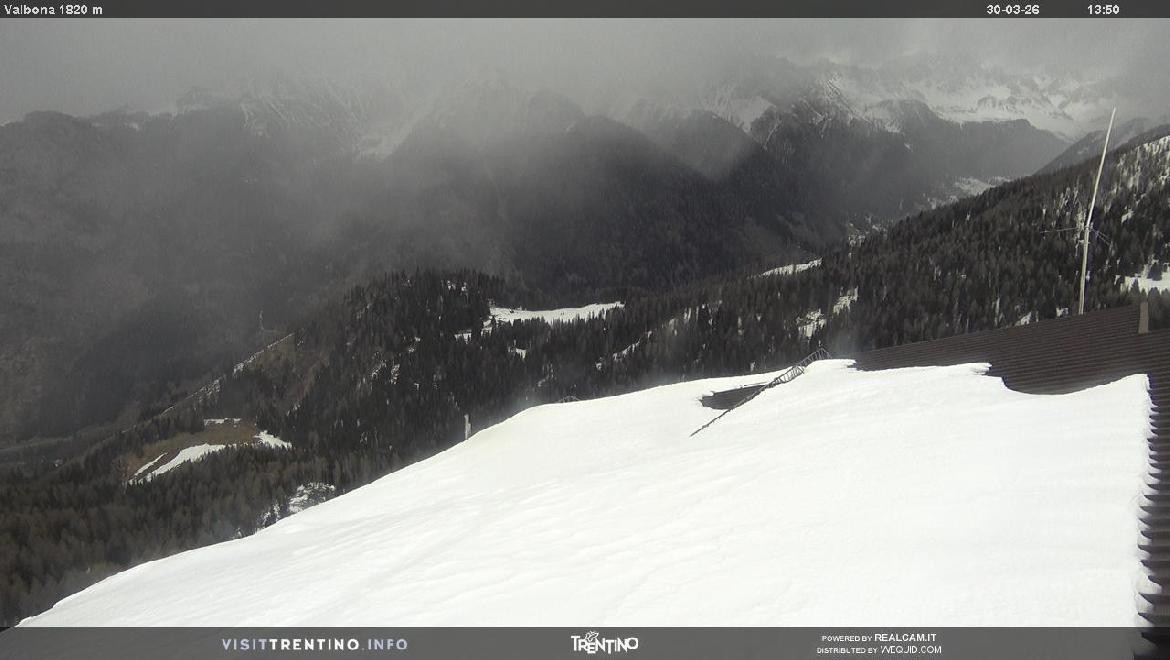 Archiv Foto Webcam Mittelstation Alpe di Lusia, Trentino