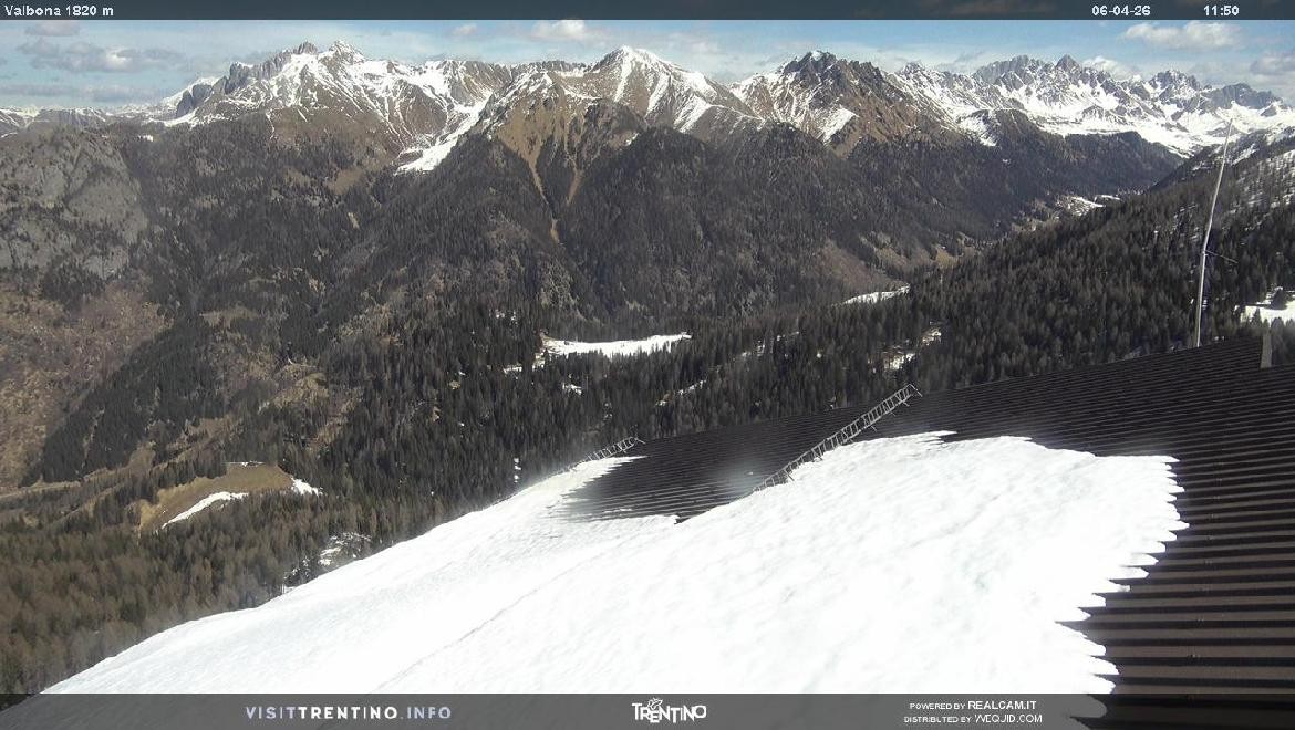 Archiv Foto Webcam Mittelstation Alpe di Lusia, Trentino