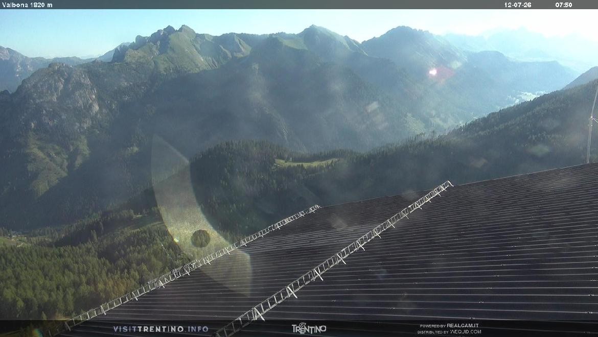 Archived image Webcam middle station alp Lusia, Trentino