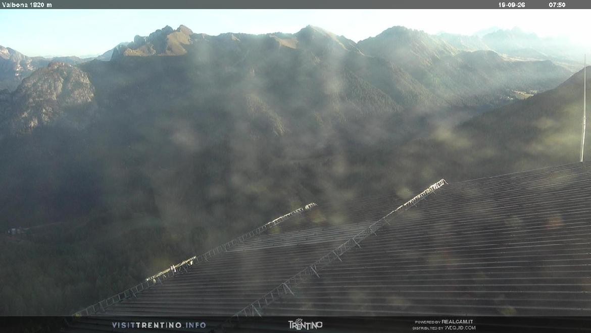 Archived image Webcam middle station alp Lusia, Trentino