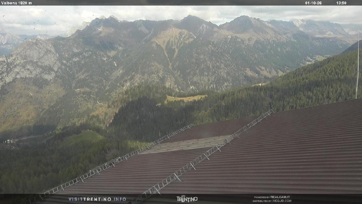Archiv Foto Webcam Mittelstation Alpe di Lusia, Trentino