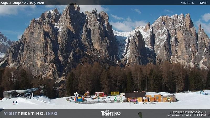 Archived image Webcam Kids Park - Val di Fassa