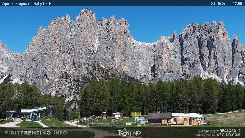 Archived image Webcam Kids Park - Val di Fassa