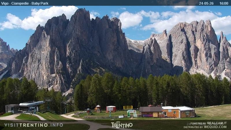 Archived image Webcam Kids Park - Val di Fassa