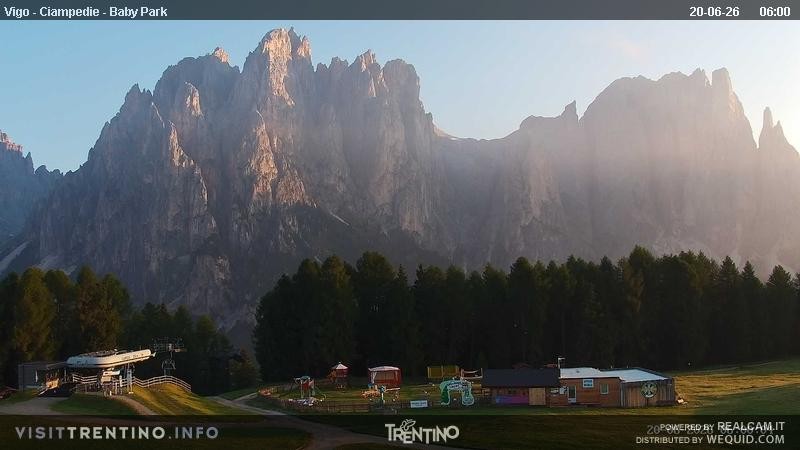 Archived image Webcam Kids Park - Val di Fassa