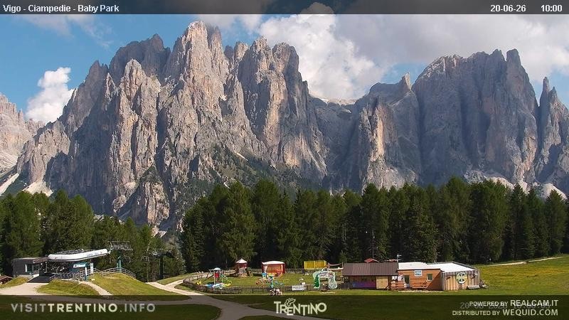 Archived image Webcam Kids Park - Val di Fassa