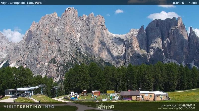 Archived image Webcam Kids Park - Val di Fassa