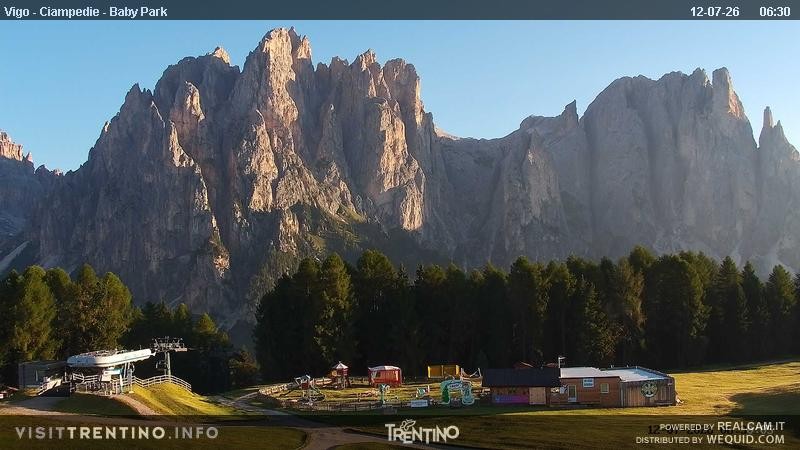 Archived image Webcam Kids Park - Val di Fassa