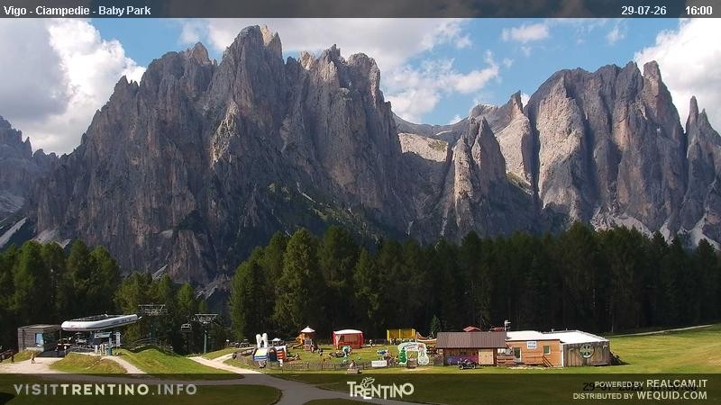 Archived image Webcam Kids Park - Val di Fassa