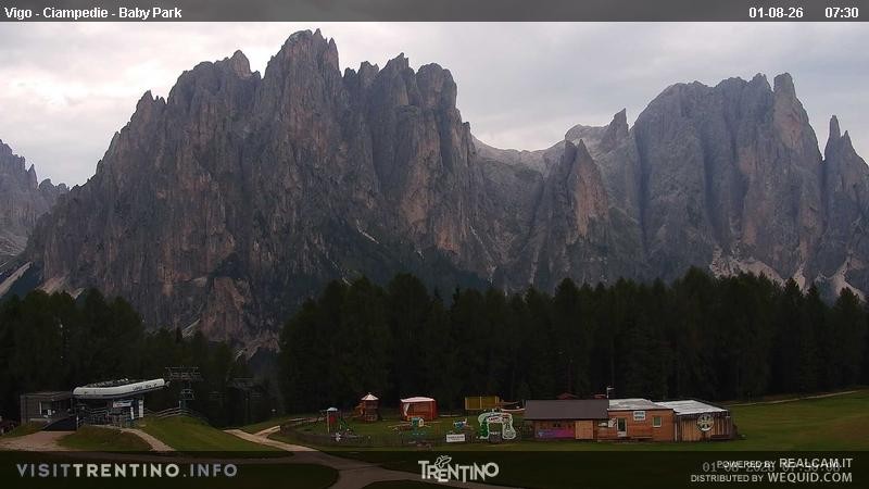 Archived image Webcam Kids Park - Val di Fassa
