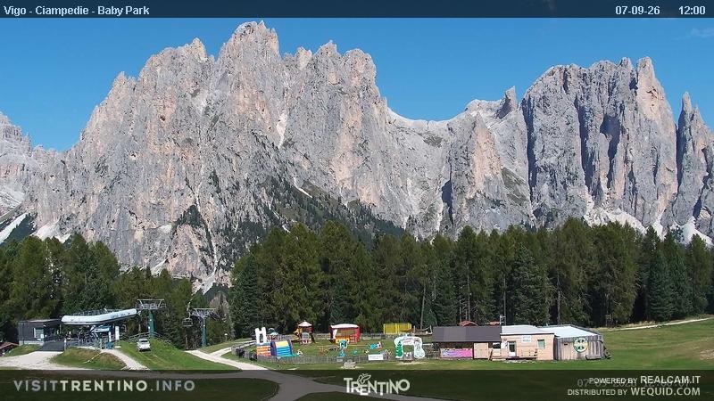 Archived image Webcam Kids Park - Val di Fassa