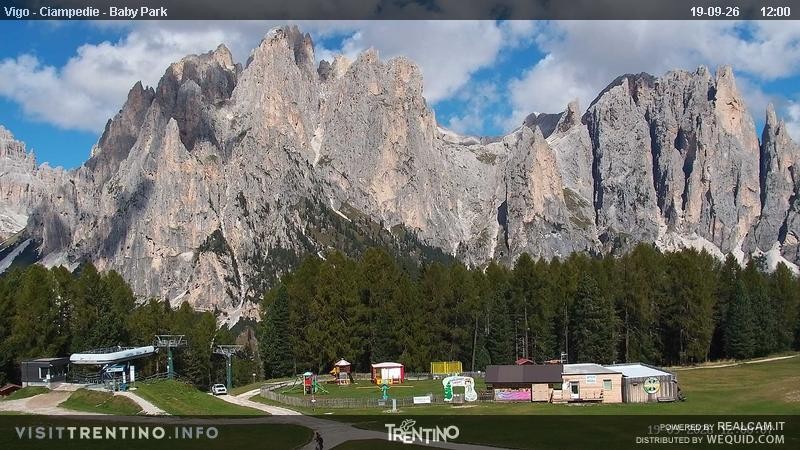Archived image Webcam Kids Park - Val di Fassa