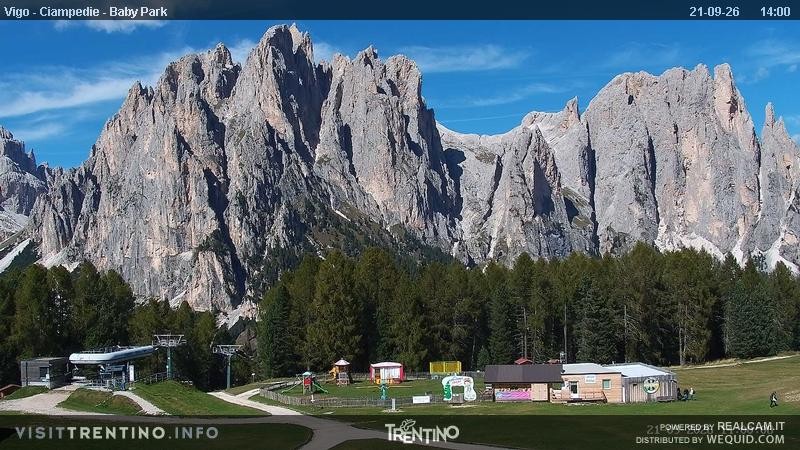 Archived image Webcam Kids Park - Val di Fassa
