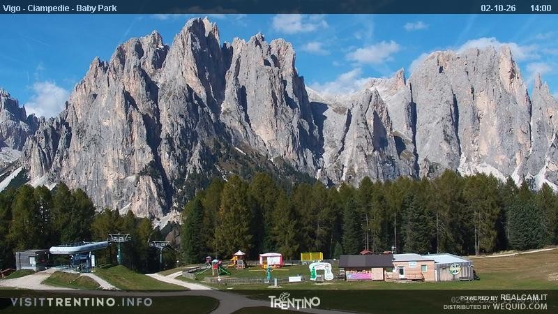 Archived image Webcam Kids Park - Val di Fassa