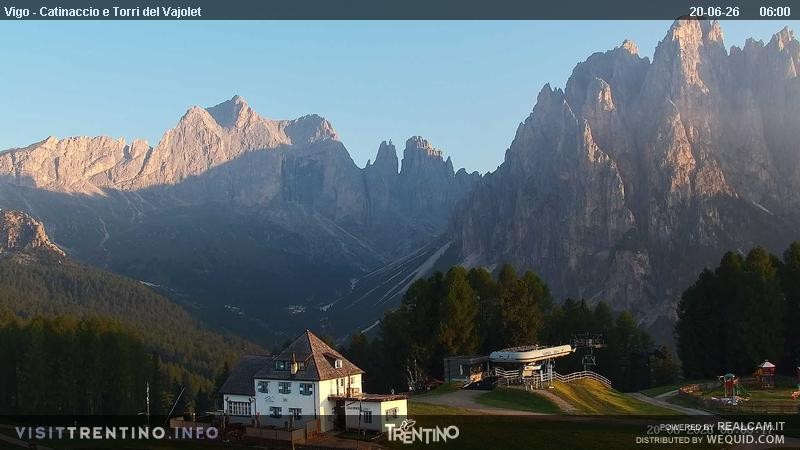 Archived image Webcam Torri del Vajolet - Val di Fassa