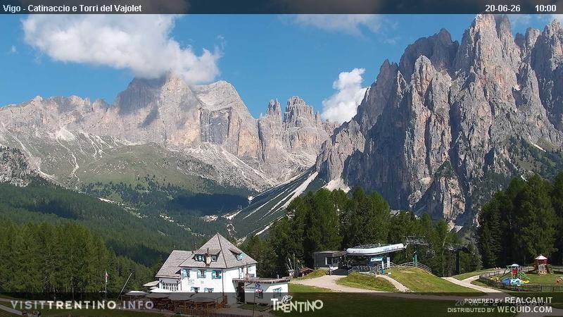 Archived image Webcam Torri del Vajolet - Val di Fassa