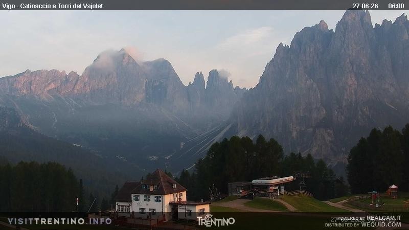 Archived image Webcam Torri del Vajolet - Val di Fassa