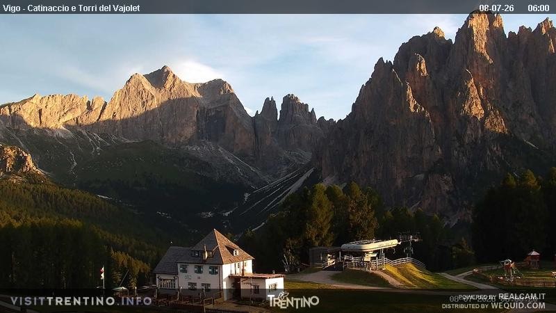Archived image Webcam Torri del Vajolet - Val di Fassa