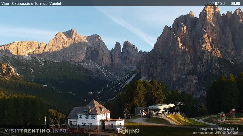 Archived image Webcam Torri del Vajolet - Val di Fassa
