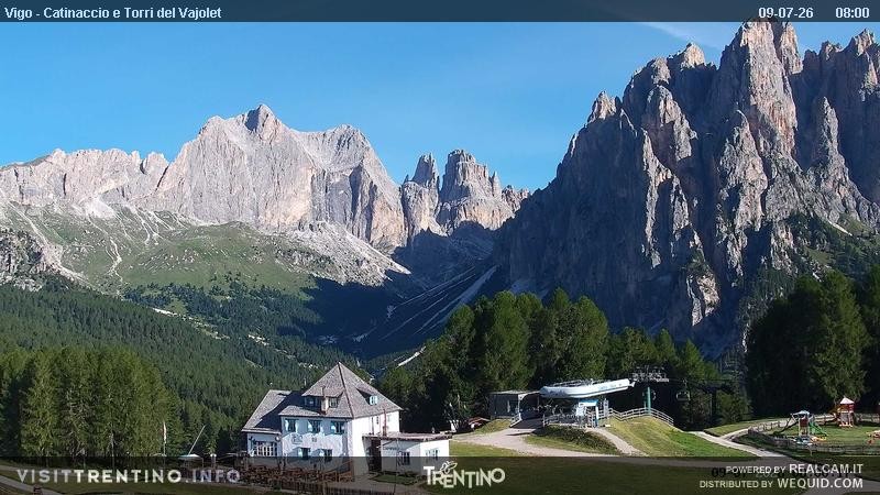 Archived image Webcam Torri del Vajolet - Val di Fassa