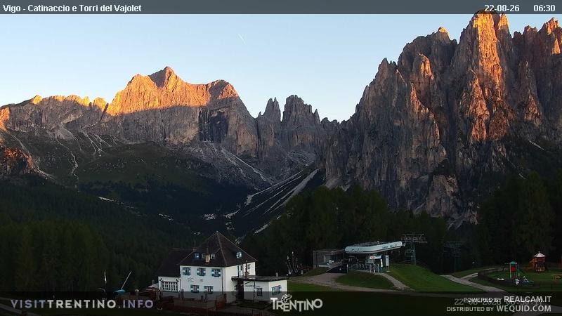 Archived image Webcam Torri del Vajolet - Val di Fassa