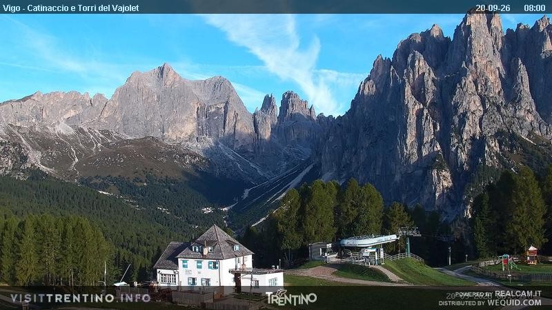 Archived image Webcam Torri del Vajolet - Val di Fassa