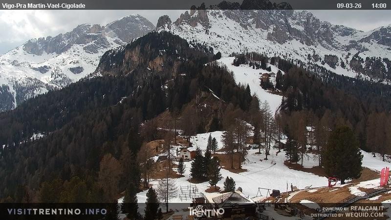 Archiv Foto Webcam Bergstation des Sesselliftes Pian Pecei-Pra Martin