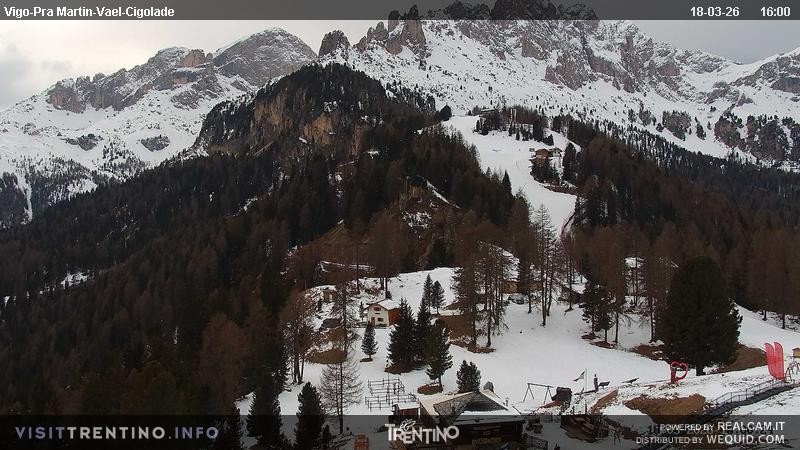 Archiv Foto Webcam Bergstation des Sesselliftes Pian Pecei-Pra Martin