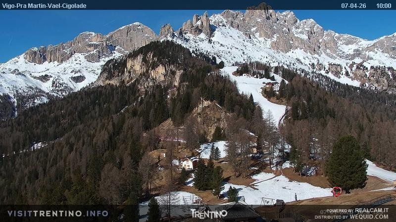 Archiv Foto Webcam Bergstation des Sesselliftes Pian Pecei-Pra Martin