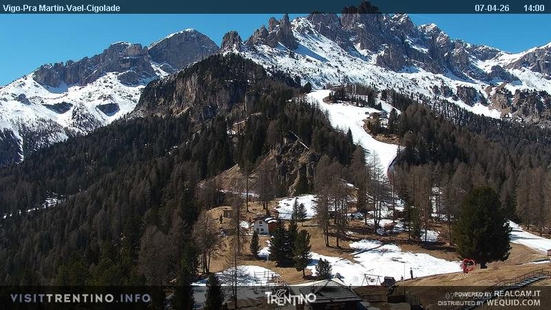Archiv Foto Webcam Bergstation des Sesselliftes Pian Pecei-Pra Martin