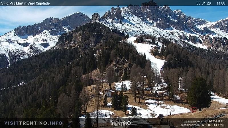 Archiv Foto Webcam Bergstation des Sesselliftes Pian Pecei-Pra Martin