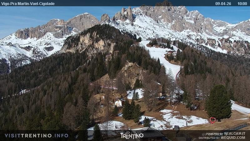 Archived image Webcam Top station of the Pian Pecei-Pra Martin chair lift