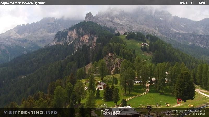 Archiv Foto Webcam Bergstation des Sesselliftes Pian Pecei-Pra Martin
