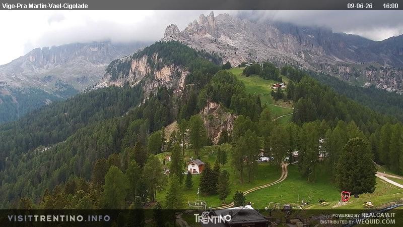 Archiv Foto Webcam Bergstation des Sesselliftes Pian Pecei-Pra Martin