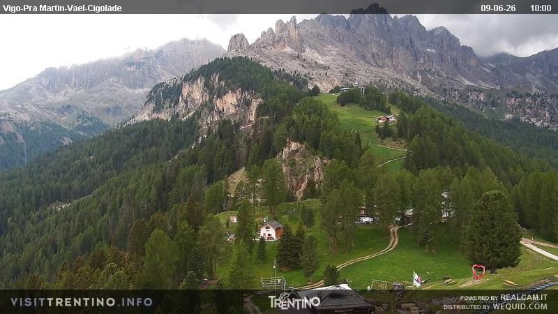 Archiv Foto Webcam Bergstation des Sesselliftes Pian Pecei-Pra Martin