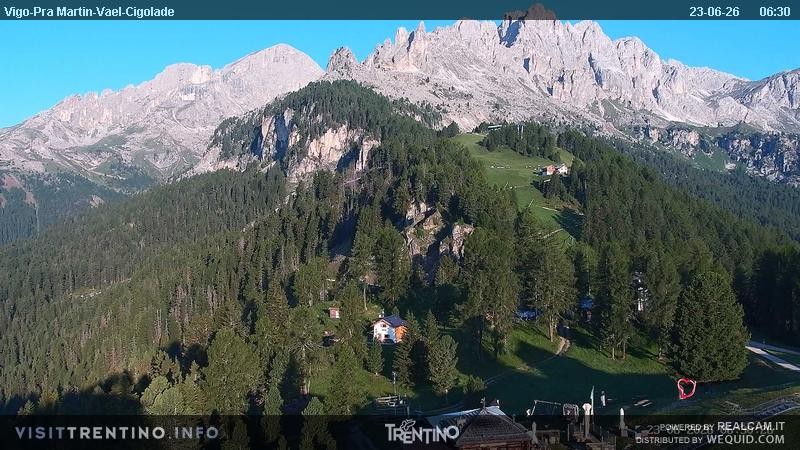 Archiv Foto Webcam Bergstation des Sesselliftes Pian Pecei-Pra Martin
